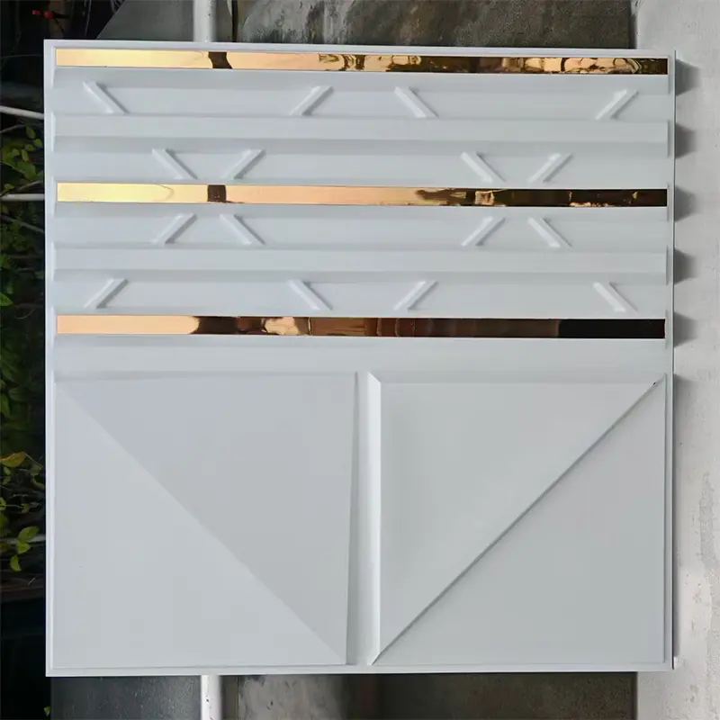 Zejing 3D Textures Exterior and Interior Cladding Decor Pvc 3d Wall Panel Waterproof and Fireproof High Quality for Home Hotel Wall Easy Installation  D190白色镜面1.jpg