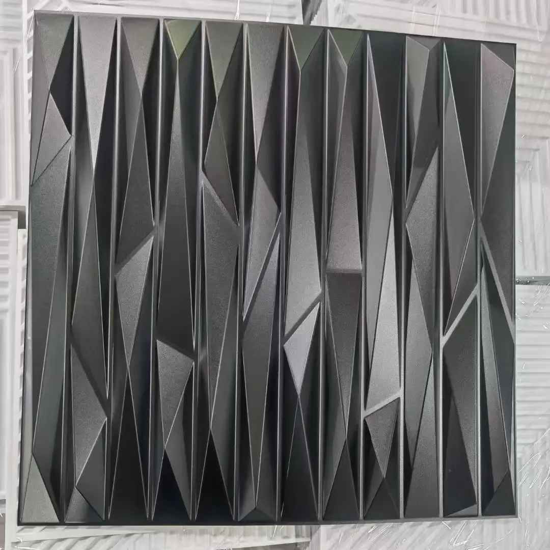 Living Room Decoration 50x50 cm Pvc 3d Wall Panel Custom Interior Waterproof 3D Pvc Wall Panel High Quality  D125黑色.jpg