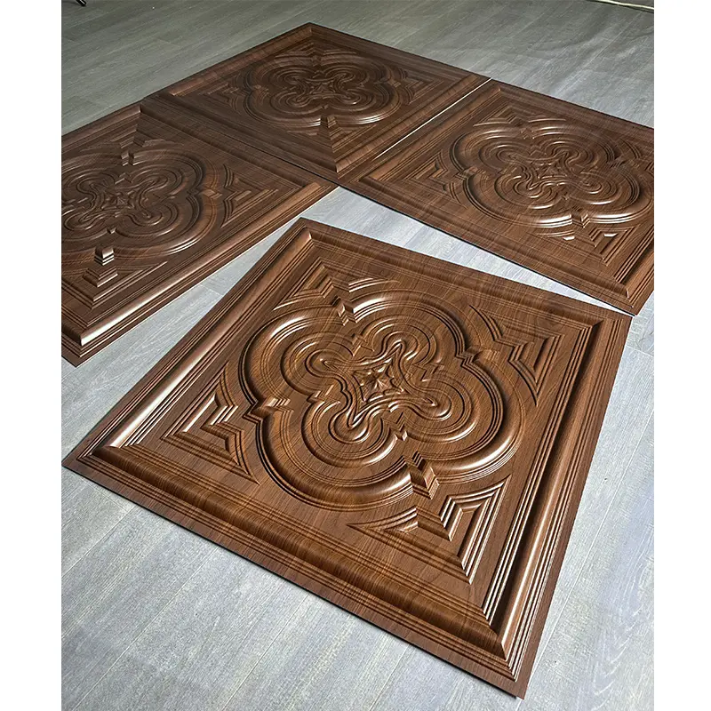 Zejing Interior Cladding Pvc Wall Panel 3d Ceiling Lightweight Waterproof Wooden Grain Board Home Decor  D232黑木纹5.jpg