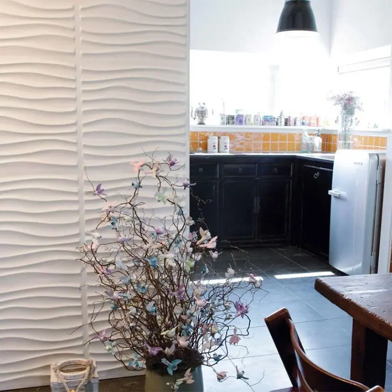 Elegant Wave Design 3D PVC PVC Wall Panels House Decoration3