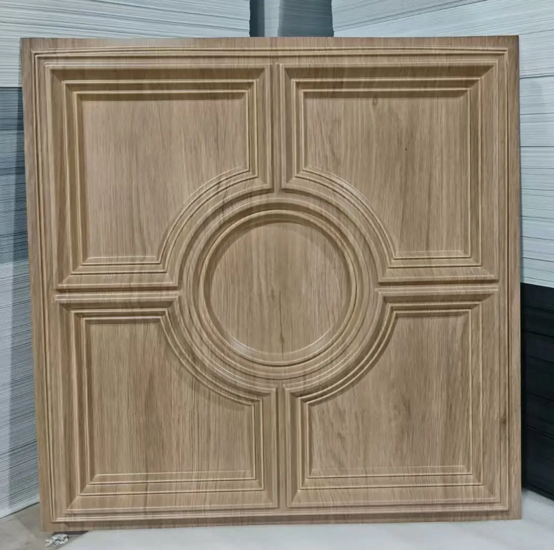 Zejing Waterproof Eco-Friendly Decorative Mirror-Finish Gold Pvc 3d Wall Panels Custom Large Size Composite Material for Hotel Apartment Modern  TD079-浅木纹.jpg