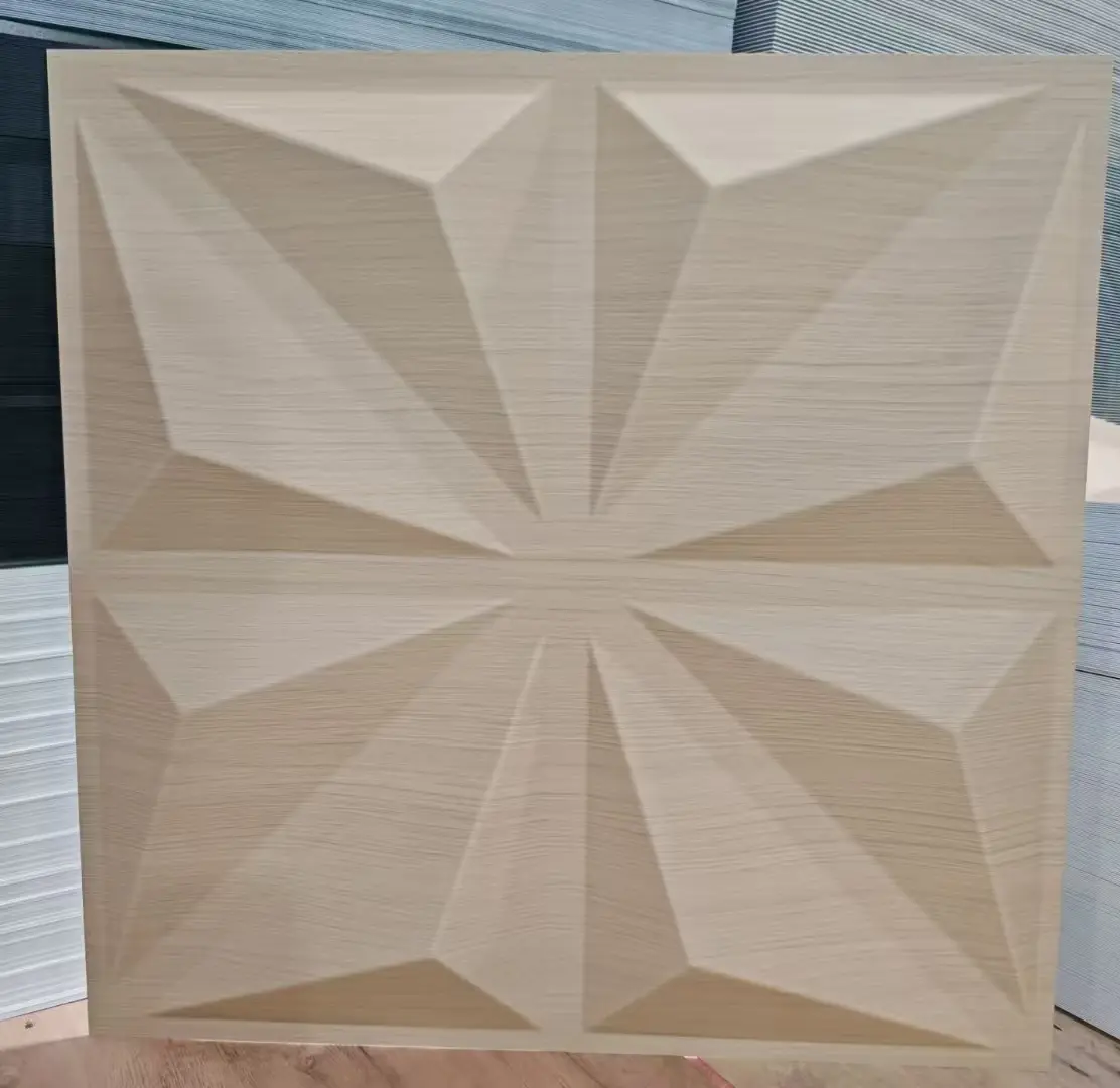 3D White Diamond Design PVC Wall Panel Waterproof and Fireproof for Living Room Hotel and Hall Decoration Manufacturer D017浅木纹.jpg