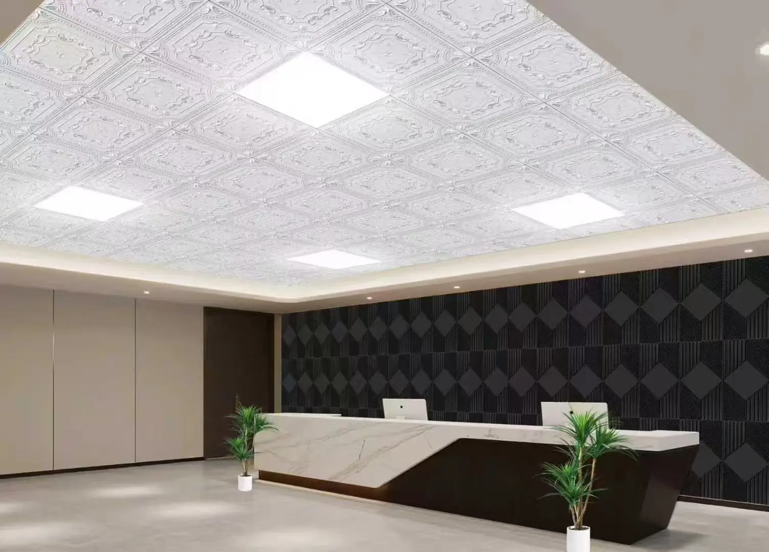 3D Ceiling panel renderings in four colors released