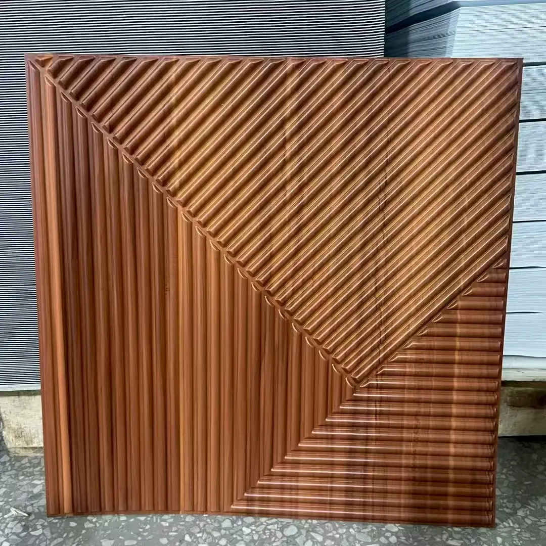 Zejing 50*50 cm 3D Textures PVC Geometric Wall Panel Short Lead Time  for Interior Decoration Easy Installation Modern Waterproof Design  D168深木纹.jpg