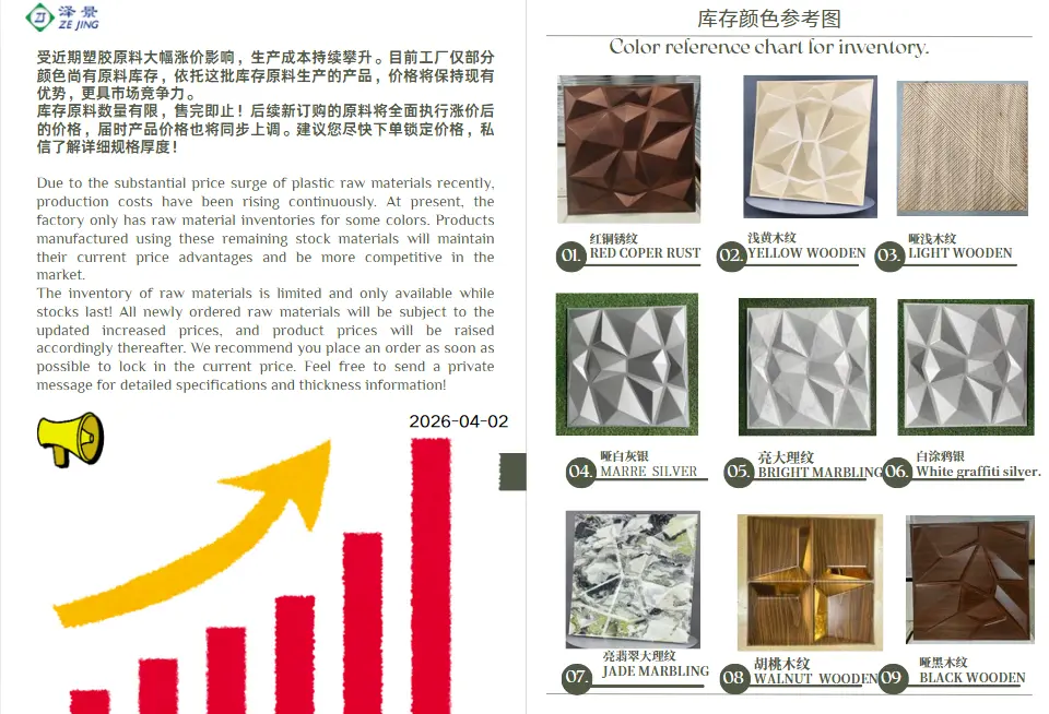 Soaring Raw Material Costs Push PVC 3D Wall Panel Prices to Rise in 2026