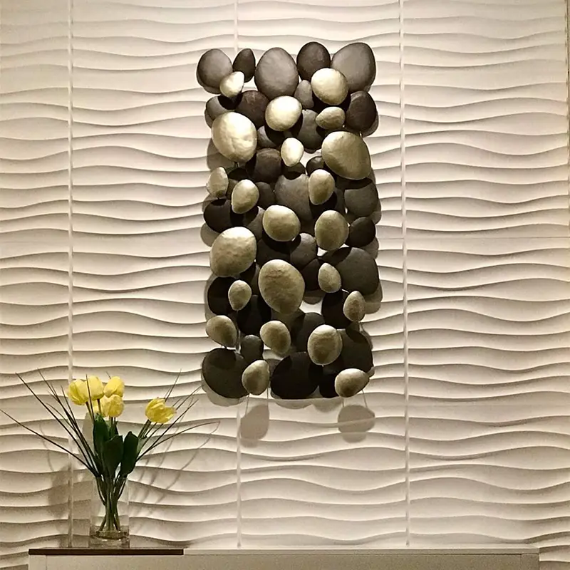 Elegant Wave Design 3D PVC PVC Wall Panels House Decoration