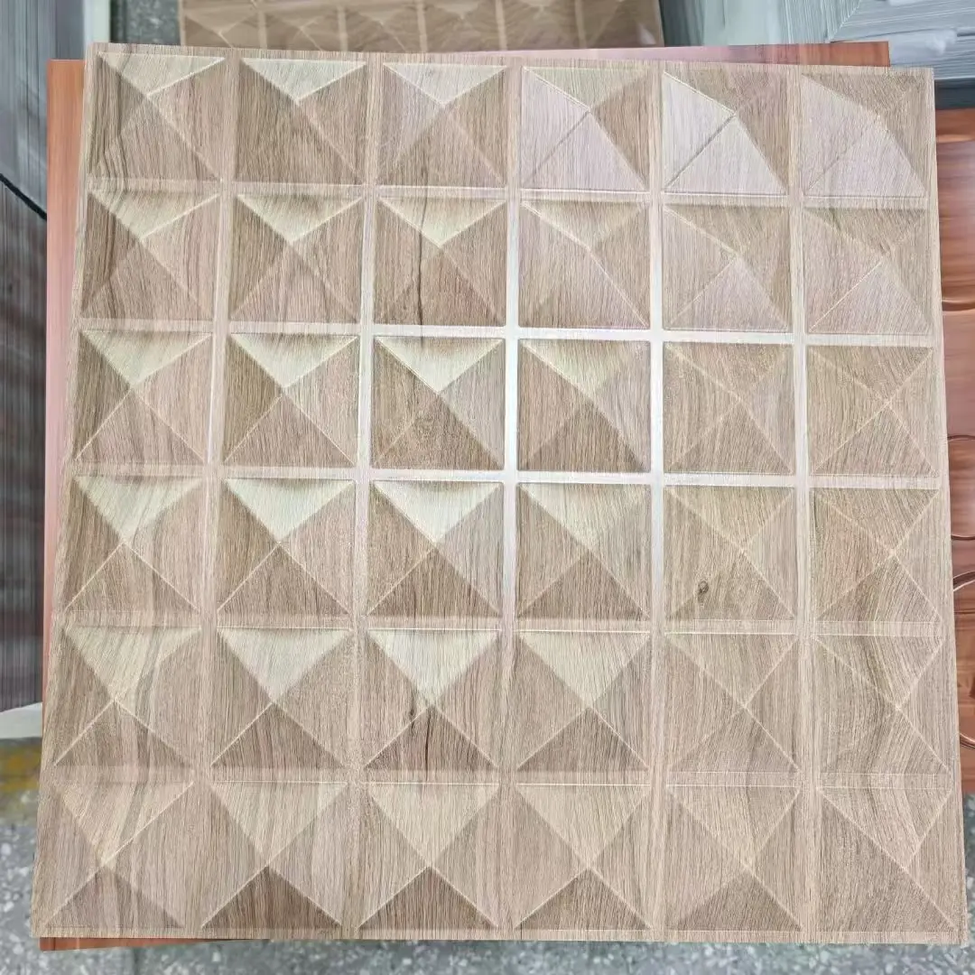 3D White Diamond Design PVC Wall Panel Waterproof and Fireproof for Living Room Hotel and Hall Decoration Manufacturer D058浅木纹.jpg