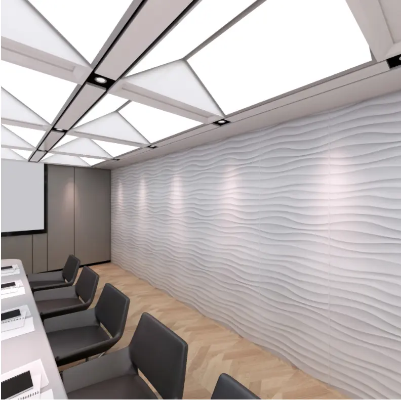 Elegant Wave Design 3D PVC PVC Wall Panels House Decoration (1)