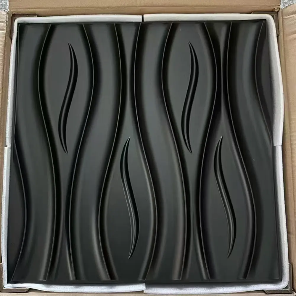 Living Room Decoration 50x50 cm Pvc 3d Wall Panel Custom Interior Waterproof 3D Pvc Wall Panel High Quality  D152黑色.jpg