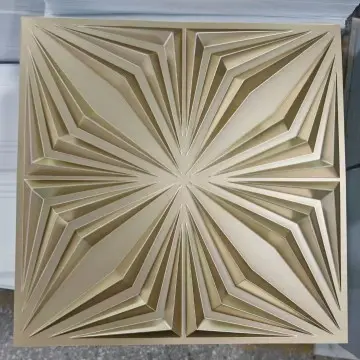 50 cm Gold Pvc 3D Wall Panel And 3D PVC Panel Indoor Wall Decorative Materials