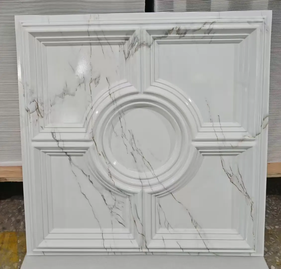 Zejing Waterproof Eco-Friendly Decorative Mirror-Finish Gold Pvc 3d Wall Panels Custom Large Size Composite Material for Hotel Apartment Modern  TD079-大理石.jpg