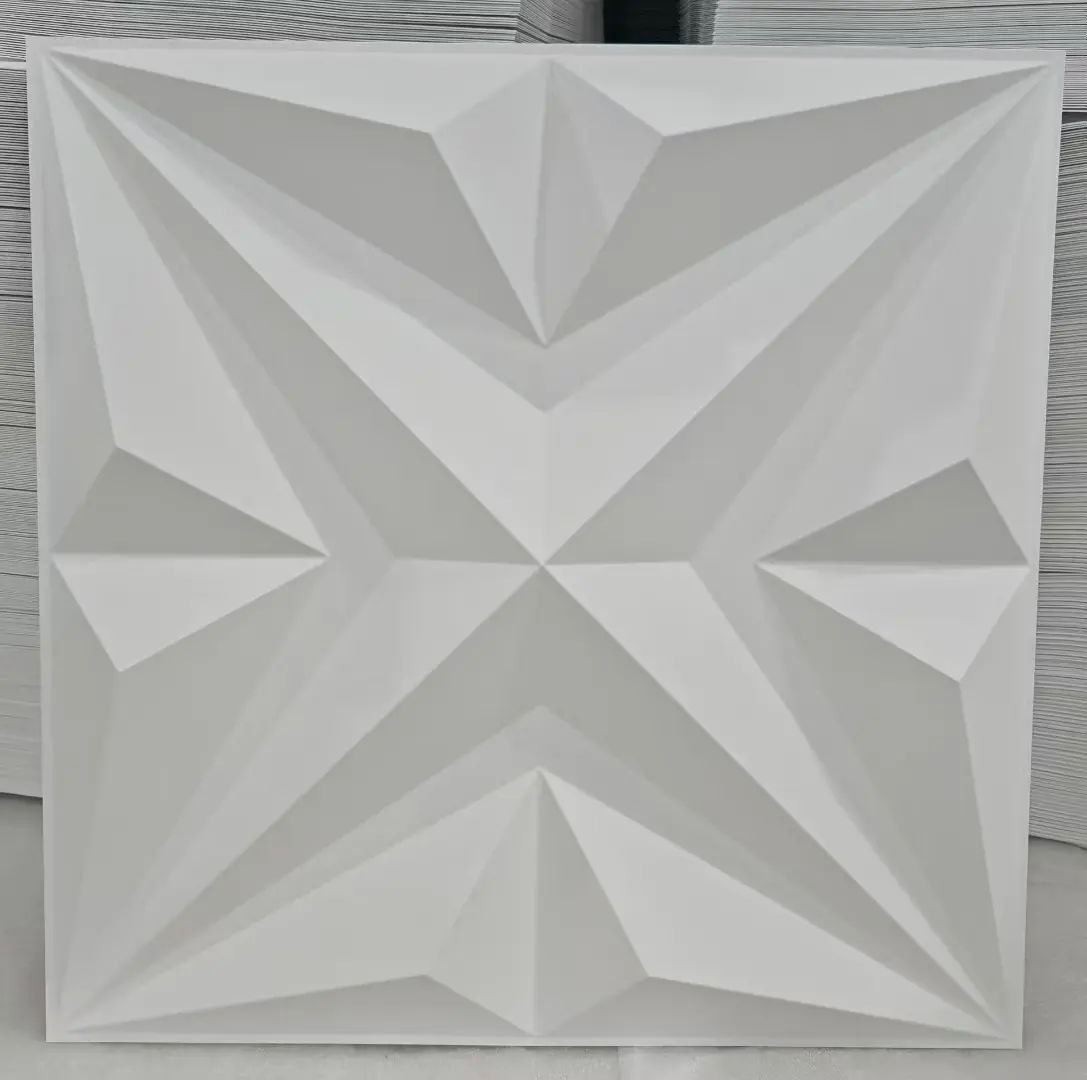 3D White Diamond Design PVC Wall Panel Waterproof and Fireproof for Living Room Hotel and Hall Decoration Manufacturer TD092白色.jpg