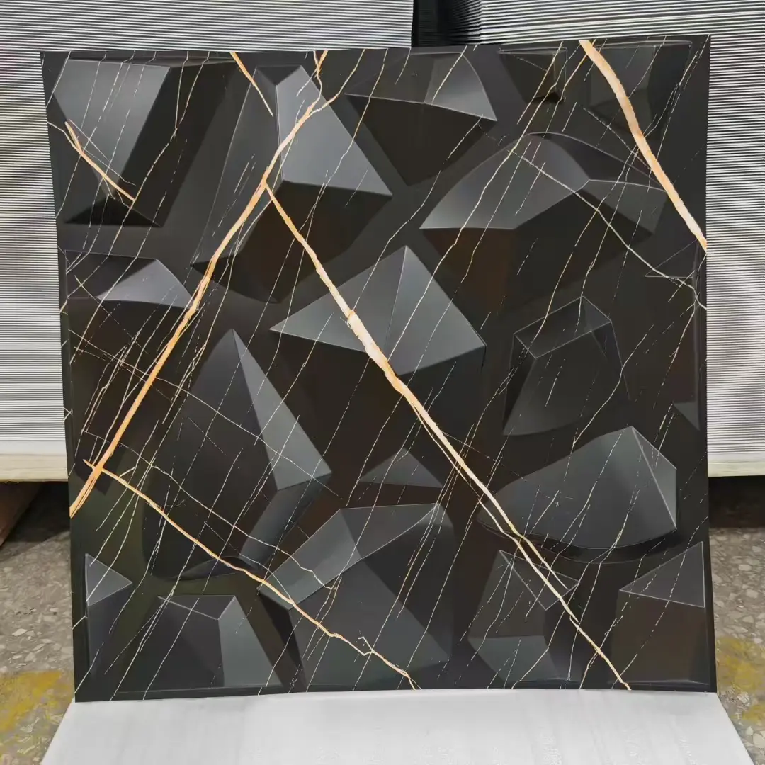 Zejing Gold 3D Waterproof Pvc Cladding Wall Panels Wall Decor Panels 50 cm 1mm Thickness  Building Materials for House Construction  D215大理石黑条纹.jpg