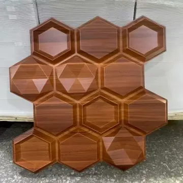 Zejing Pvc Wood Grain 50*50 cm 3D Design PVC Wall Panel Interior Luxury Decor Wall Panels for Villa Hotel Decoration Modern