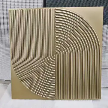Zejing 50*50 cm Size Gold PVC 3D Wall Panels Modern Design for Indoor and Outdoor for Home Gym or Warehouse Customizable Multiple Sizes