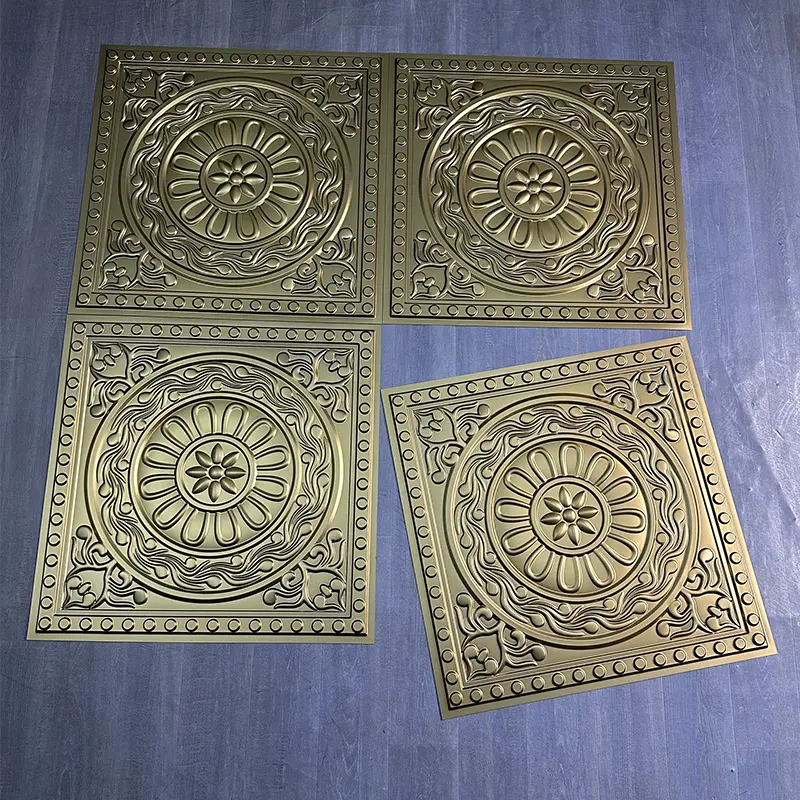 Champagne Gold Color Decor Waterproof 3D Price Pvc Ceiling Panel Wall Best Cheap New Interior  D230香槟金色3.jpg