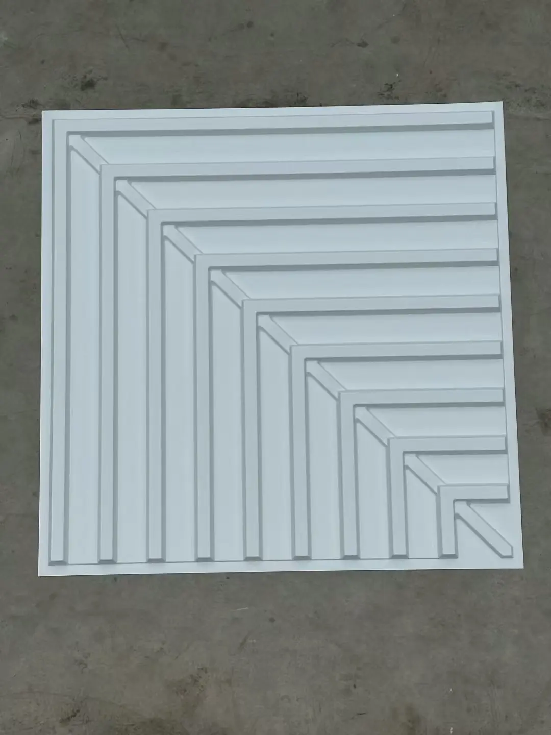 Zejing Pvc 3D Design 50x50cm Waterproof 3D Wall Panel Board 3d Geometric Pattern Texture Pvc Wall Panel for Interior Home Hotel  D222白色 (1).jpg