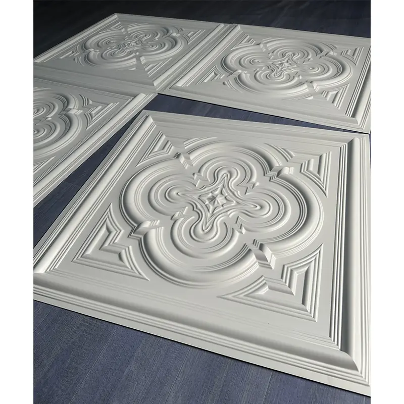 Zejing Eco-Friendly White PVC 3D Wall Panel Ceiling Waterproof for Hotel Living Room Gym Wall Ceiling Decoration Wholesale Price  D232哑白5.jpg