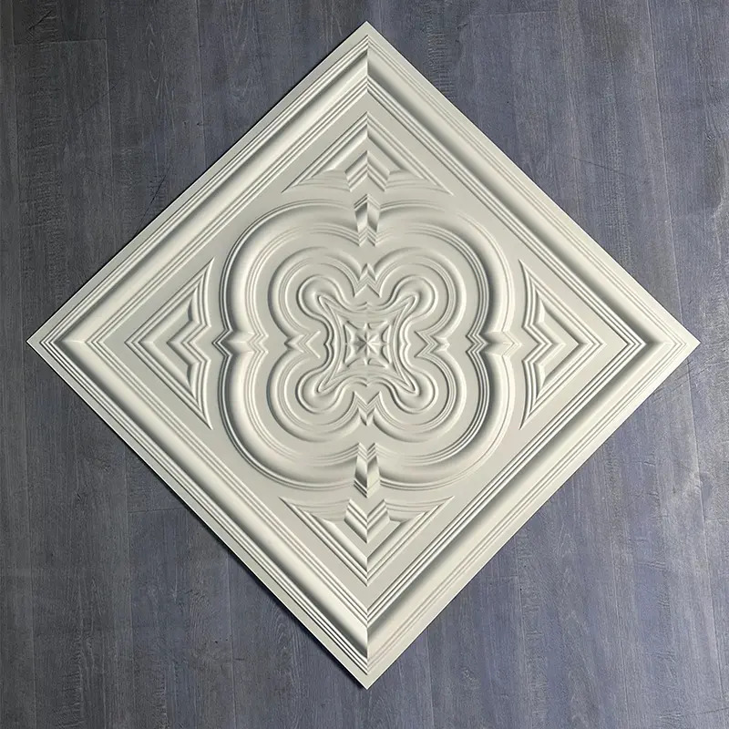 Zejing Eco-Friendly White PVC 3D Wall Panel Ceiling Waterproof for Hotel Living Room Gym Wall Ceiling Decoration Wholesale Price  D232哑白2.jpg