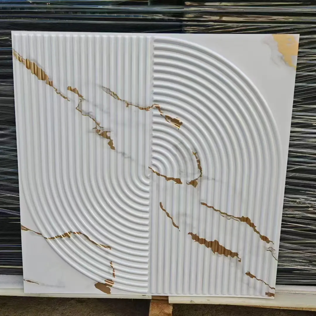 Zejing 50*50 cm Size Gold PVC 3D Wall Panels Modern Design for Indoor and Outdoor for Home Gym or Warehouse Customizable Multiple Sizes  D186大理石纹.jpg