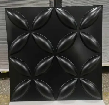 Zejing Decorative 50*50 cm Matt Black 3D PVC Geometric Wall Panels Household Hotel Living Room Dining Interior Graphic Design Wholesale