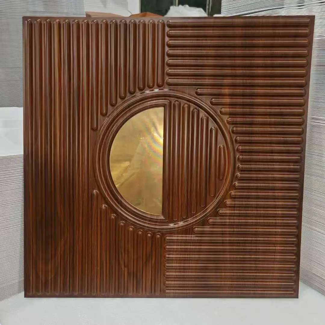 New Crafts Coated Mirrored Gold PVC 3d Wall Panel Waterproof Wood grain Office Walls Ceiling Decoration for Hotel 3D Model Projects  D207木纹镜面金.jpg