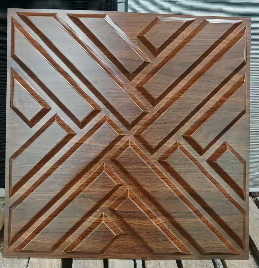 Zejing Easy Clean Stereo Safe Environment 3D Panel 30x30 50x50 for Hotels and Bedroom 3d Pvc Wall Panel  D188黑木纹色.jpg