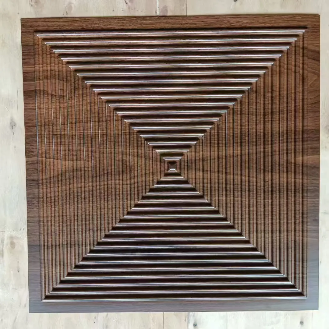 Zejing High Glossy 3d Wall Panel Pvc Wood Grain 50*50 cm Waterproof Villa 3D PVC Wall Panels for Modern House Decoration with Fire Resistant Design  D182黑木纹1.jpg