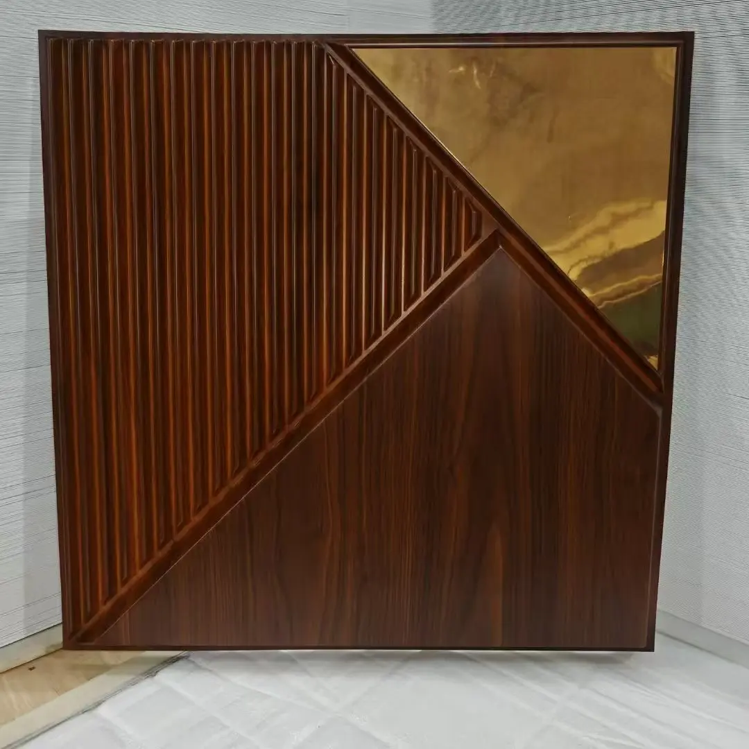 New Crafts Coated Mirrored Gold PVC 3d Wall Panel Waterproof Wood grain Office Walls Ceiling Decoration for Hotel 3D Model Projects  D178-1木纹镜面金.jpg