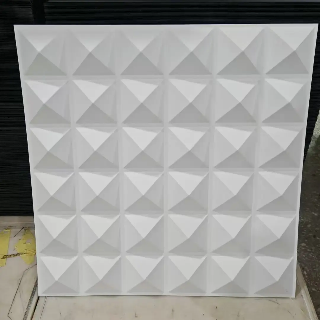 3D White Diamond Design PVC Wall Panel Waterproof and Fireproof for Living Room Hotel and Hall Decoration Manufacturer D058白色.jpg