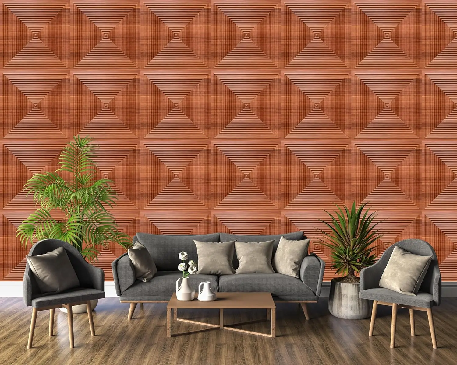 Zejing High Glossy 3d Wall Panel Pvc Wood Grain 50*50 cm Waterproof Villa 3D PVC Wall Panels for Modern House Decoration with Fire Resistant Design  D182深木纹1-1.jpg
