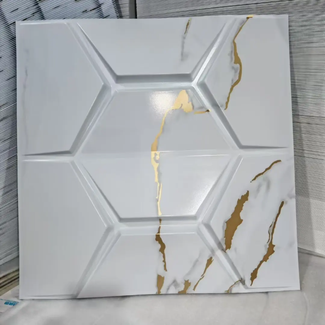 Zejing New Design Mirror Gold Pvc 3d Wall Panel Customizable Walls Ceiling Decoration Waterproof and Moisture-proof for the Background Wall of the Hotel Living Room  D154大理石纹.jpg