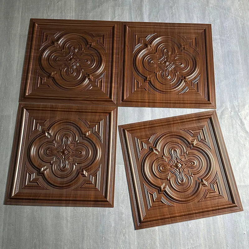 Zejing Interior Cladding Pvc Wall Panel 3d Ceiling Lightweight Waterproof Wooden Grain Board Home Decor  D232黑木纹4.jpg