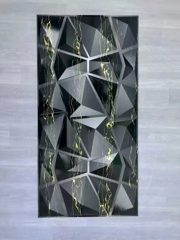 Zejing 600*1200 mm 3D Environmentally Friendly Black Marble PVC 3d Wall Panel Moisture-proof and Easy Clean Stereo Feeling for Wall Decoration