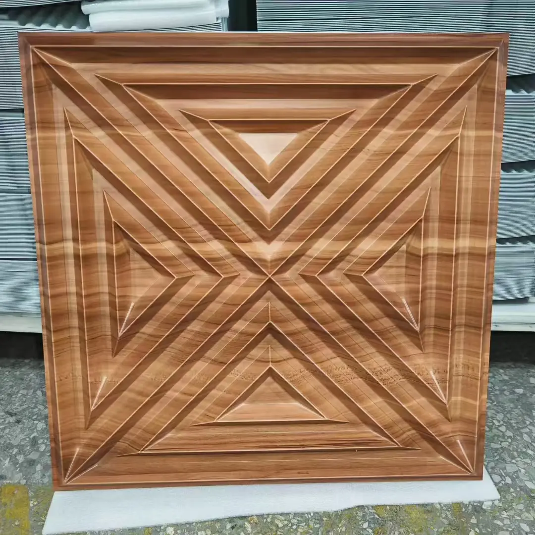 Zejing 3D PVC Ceiling Panels 1mm/0.8mm Thickness Pvc Interior 3d Ceiling Panel Modern Design Waterproof & Fireproof Easy Bedroom Hotel Professional Supplier  D218木纹.jpg