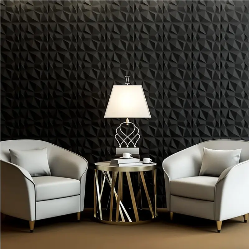D094 pvc wall panel 3d black party wa...