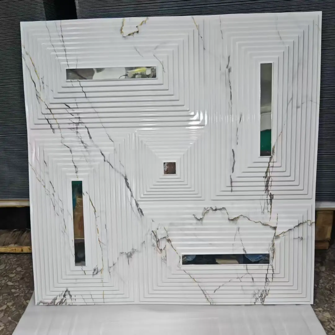 Zejing 3D PVC Ceiling Panels 1mm/0.8mm Thickness Pvc Interior 3d Ceiling Panel Modern Design Waterproof & Fireproof Easy Bedroom Hotel Professional Supplier  D204大理石镜面银.jpg