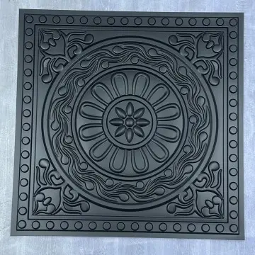 Black 3D PVC Wall Panels Indoor Ceiling Cladding Waterproof Moisture-Proof Geometric Design Hotel Bedrooms Households  3-Year