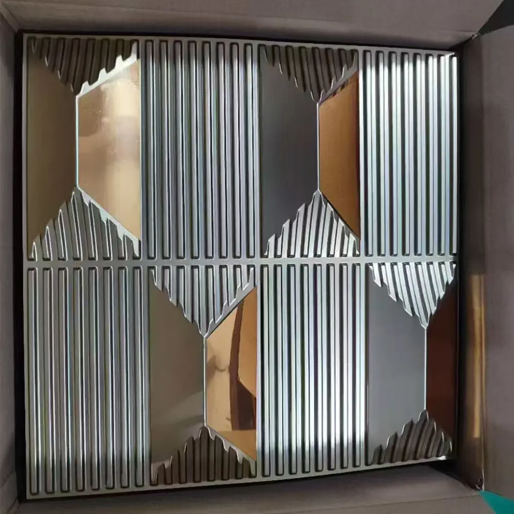 50*50 cm Size Waterproof 3d Pvc Wall Panels with Mirror Acrylic Wholesale  D171拉丝银镜面金.jpg