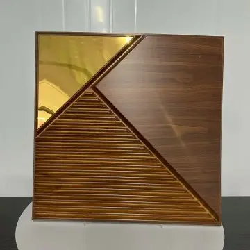 Mirror-Finish Gold PVC 3D Wall Panels 50x50 cm - Hot-Selling Style