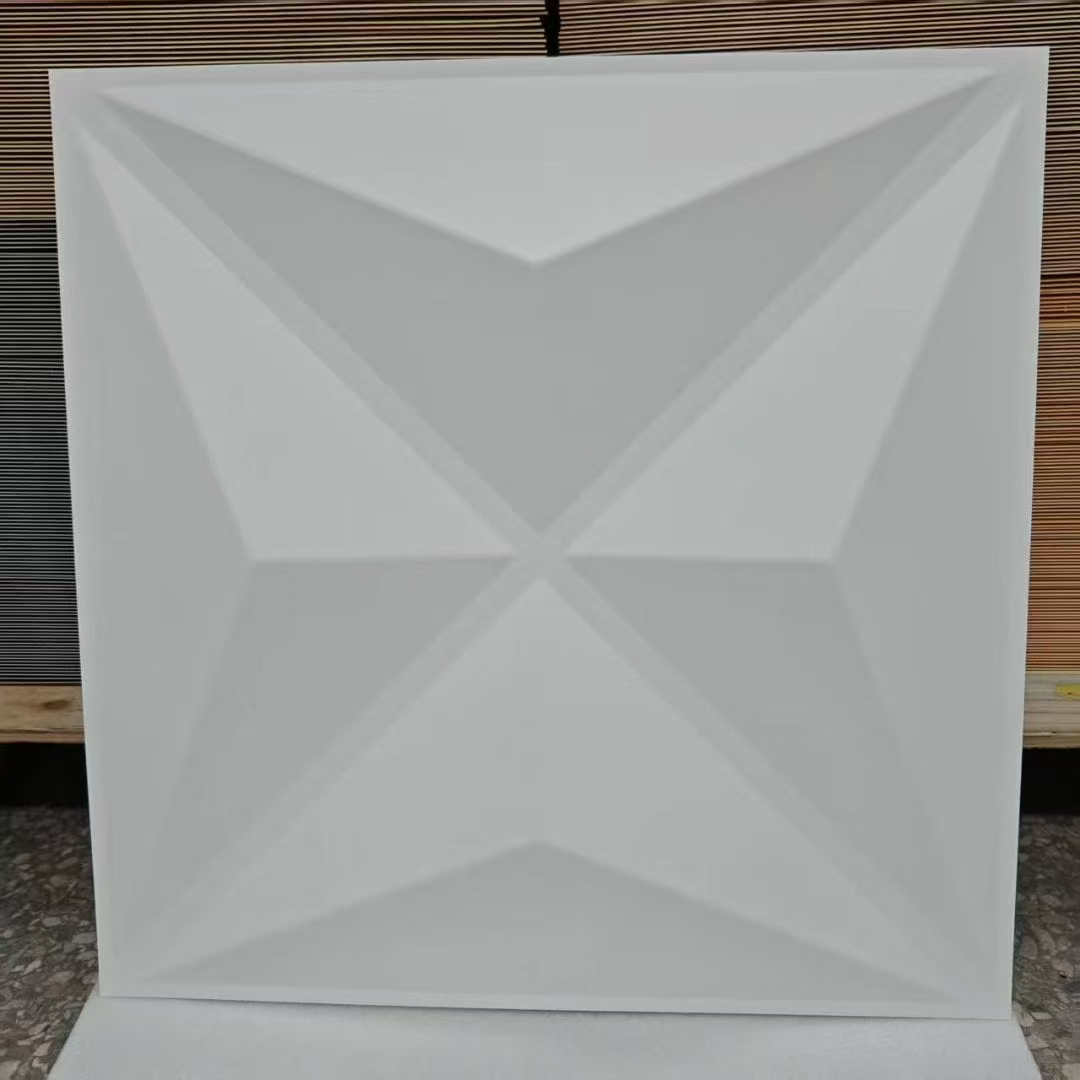 3D White Diamond Design PVC Wall Panel Waterproof and Fireproof for Living Room Hotel and Hall Decoration Manufacturer  D003白色.jpg