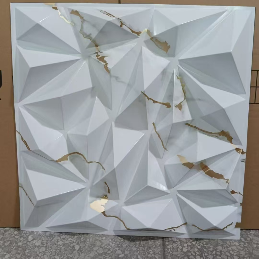 Zejing 50*50 cm 3D Textures PVC Geometric Wall Panel Short Lead Time  for Interior Decoration Easy Installation Modern Waterproof Design  D101大理石纹.jpg