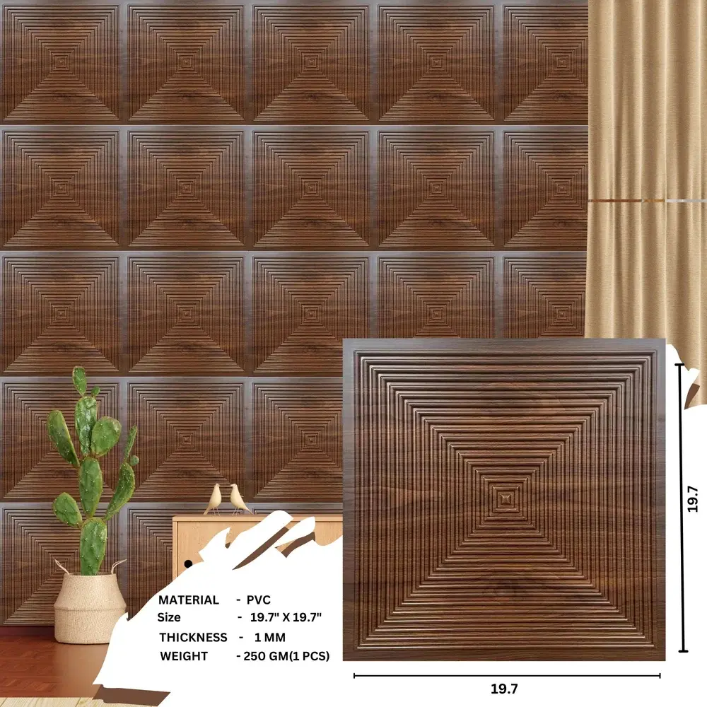 Zejing High Glossy 3d Wall Panel Pvc Wood Grain 50*50 cm Waterproof Villa 3D PVC Wall Panels for Modern House Decoration with Fire Resistant Design  D182深木纹2 (2).jpg