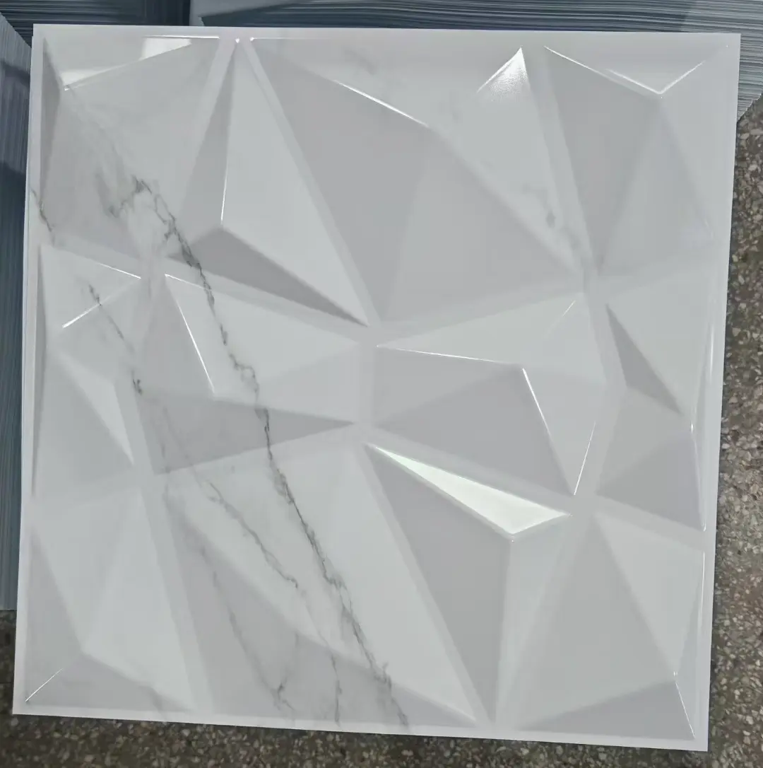 3D White Diamond Design PVC Wall Panel Waterproof and Fireproof for Living Room Hotel and Hall Decoration Manufacturer D094大理石色.jpg