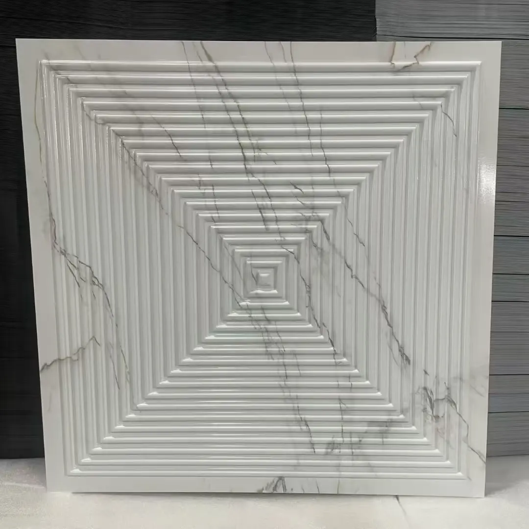 Zejing Pvc 3D Design 50x50cm Waterproof 3D Wall Panel Board 3d Geometric Pattern Texture Pvc Wall Panel for Interior Home Hotel  D182大理石.jpg
