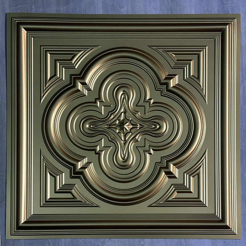 Zejing PVC Interior Ceiling Panel Decor Modern Design Fireproof Sound-Absorbing Easy Bedroom Hotel Professional Supplier  D232香槟金.jpg