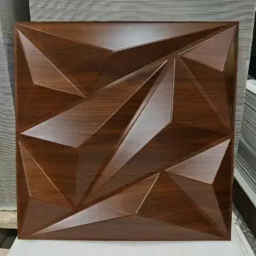 Eco-friendly Wood Grain Interior Decoration Pvc 3d Wall Panels 50*50 cm Decorative Modern PVC Panels