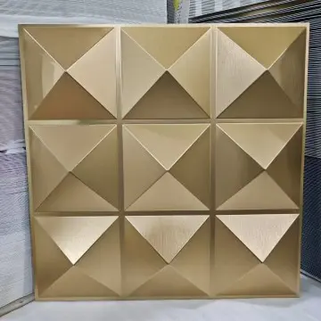 PVC 3D Wall Panels 19.7*19.7" Gold Ye...