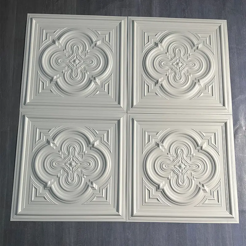 Zejing Eco-Friendly White PVC 3D Wall Panel Ceiling Waterproof for Hotel Living Room Gym Wall Ceiling Decoration Wholesale Price  D232哑白3.jpg