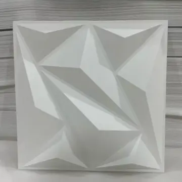 Zejing PVC Material 3D Pattern Wall Panel Wall Board for Interior Deco for Dining Room Installment Matte White 50x50 cm Size